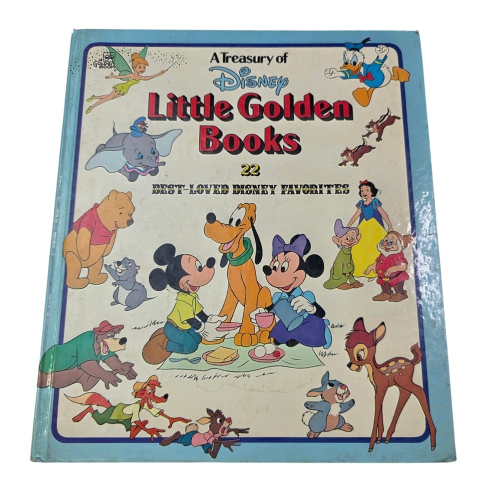 A Treasury of Disney Little Golden Books 22 Best Loved Favorites Hardcover 1970s